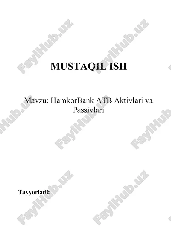 hamkorbank atb aktivlari va passivlari — DOCX