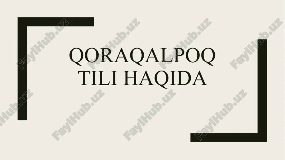 qoraqalpoq tili haqida — PPTX