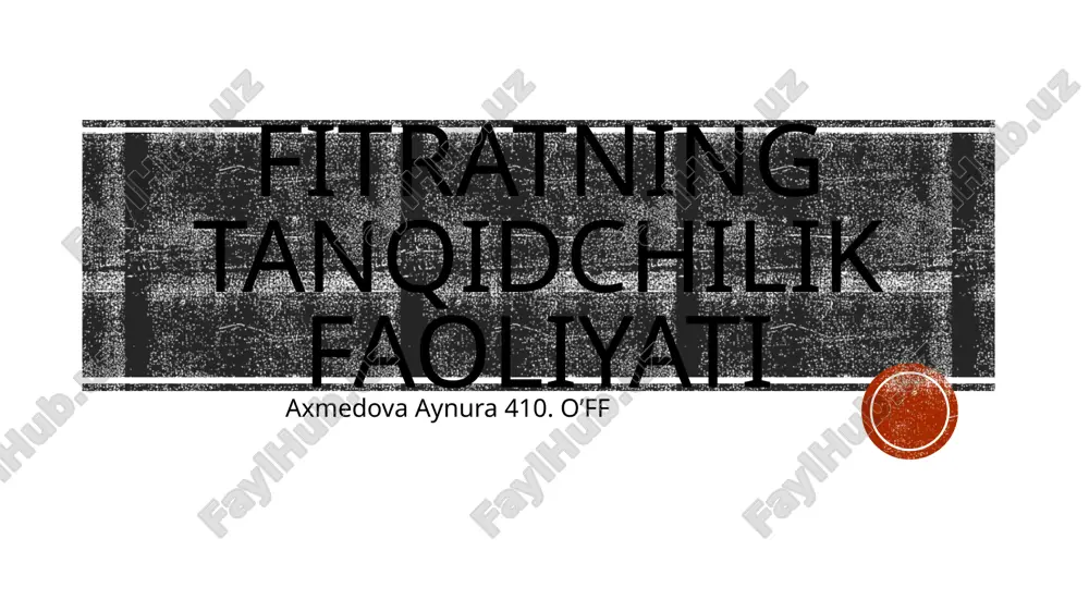 fitratning tanqidchilik faoliyati — PPTX