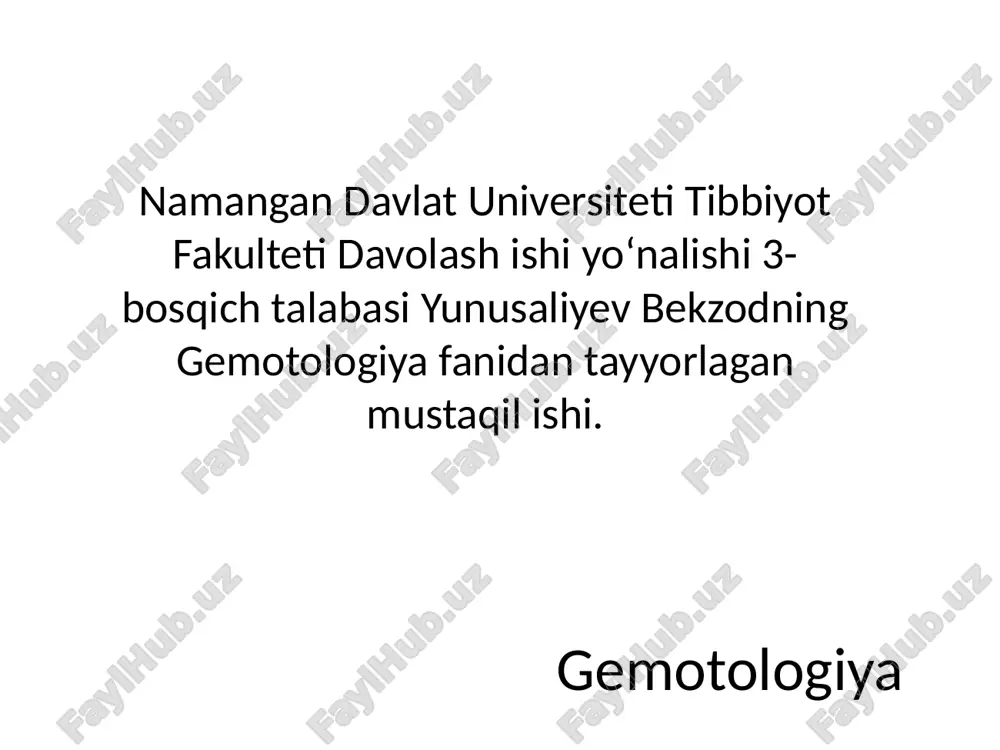 gemotologiya — PPTX