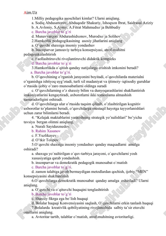 milliy pedagogika asoschilari kimlar? ularni aniqlang. — DOCX