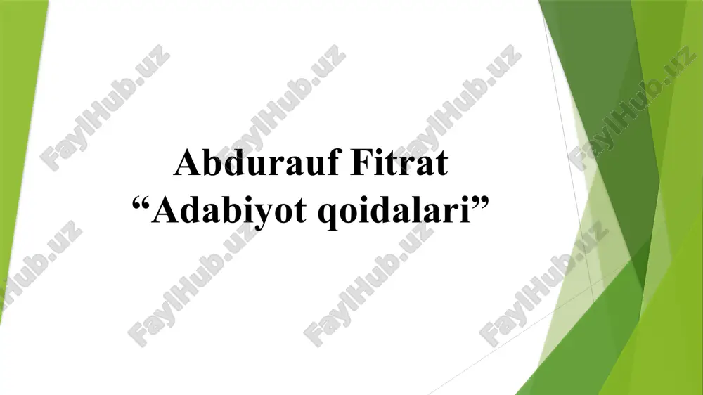 adabiyot qoidalari — PPTX