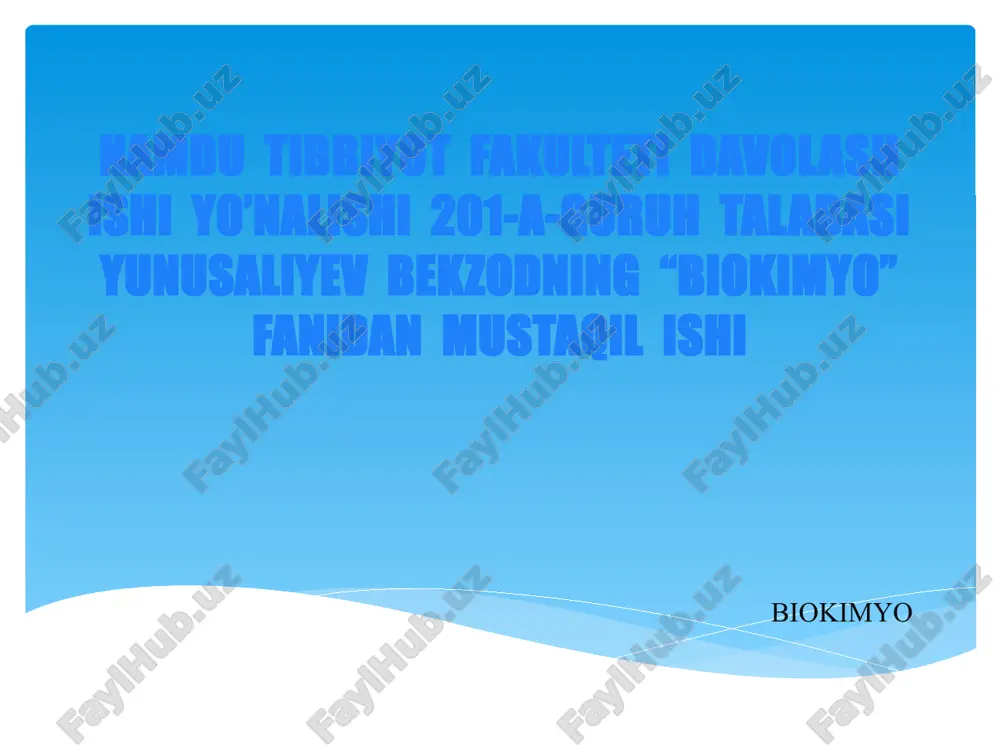 oqsil biosintezni to'xtatish üchun ingibitorlar — PPTX