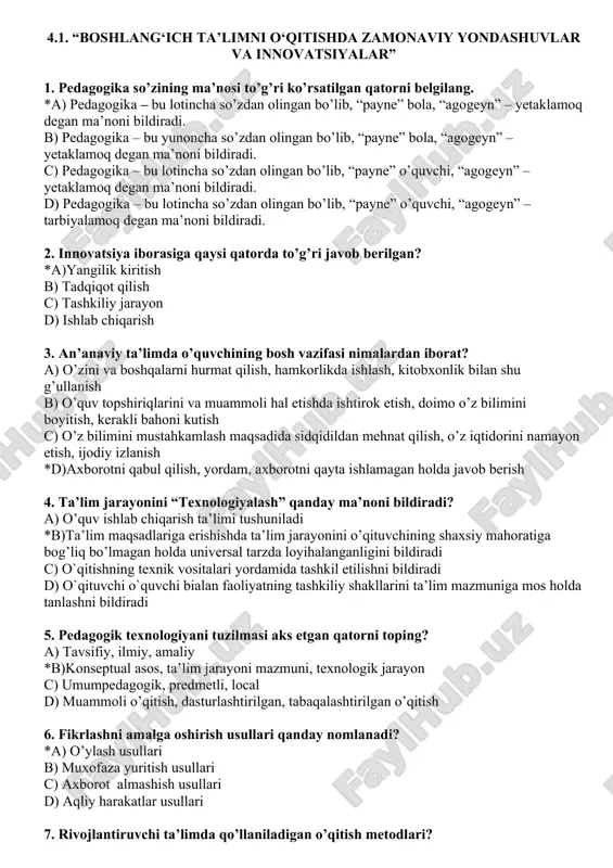 boshlang‘ich ta’limni o‘qitishda zamonaviy yondashuvlar va innovatsiyalar — DOCX
