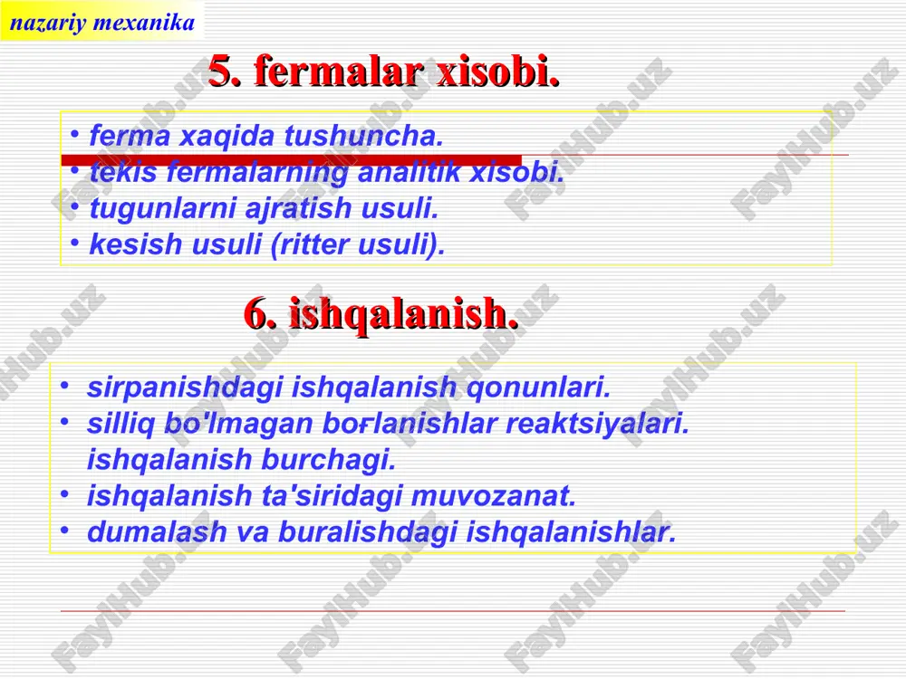 nazariy mexanika — PPT