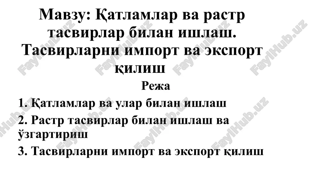 tasvirlovchi dasturlar — PPTX