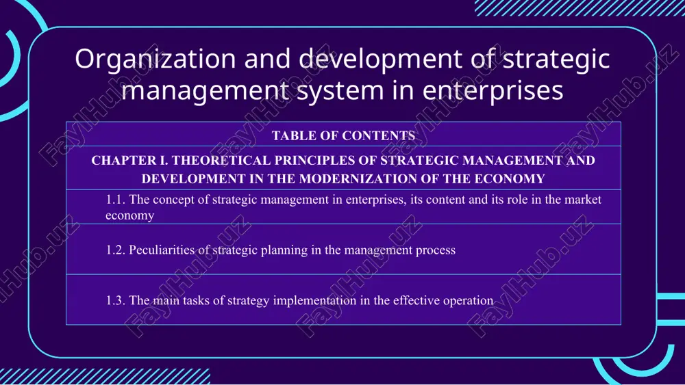 organization and development of strategic management system in enterprises — PPT
