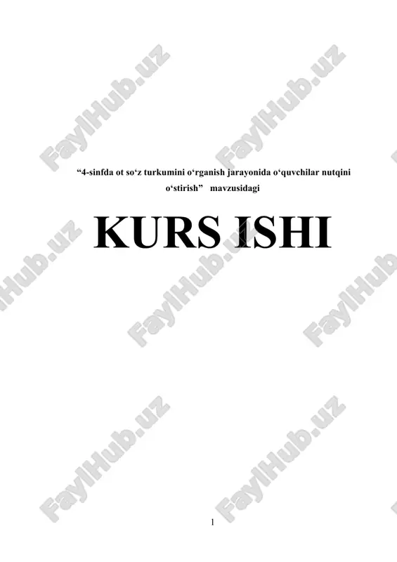 ot so‘z turkumini o‘rganish jarayonida o‘quvchilar nutqini o‘stirish — DOCX