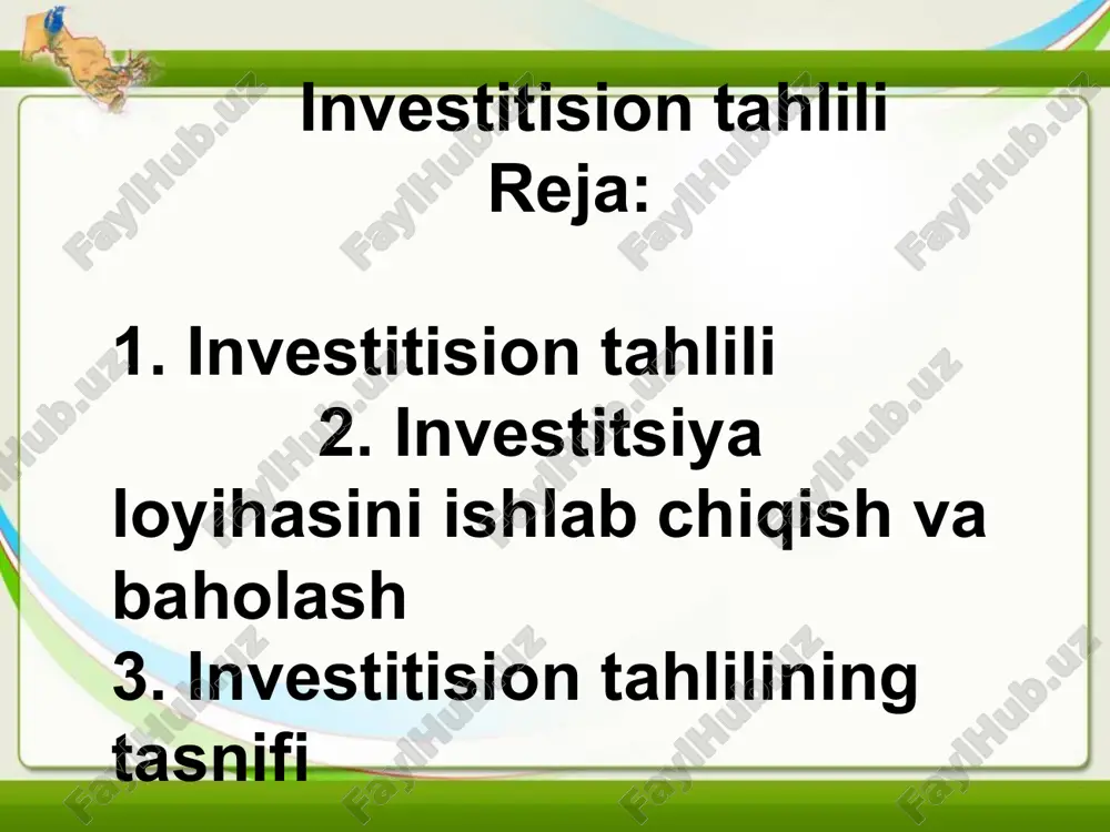 investitision tahlili — PPT