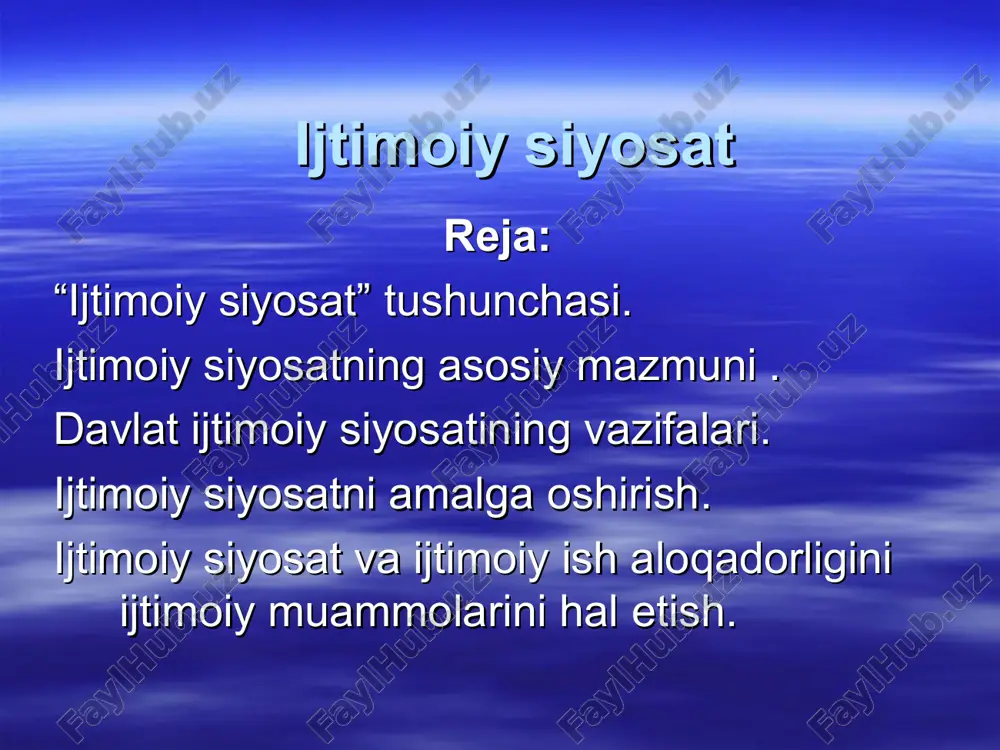 ijtimoiy siyosat — PPT