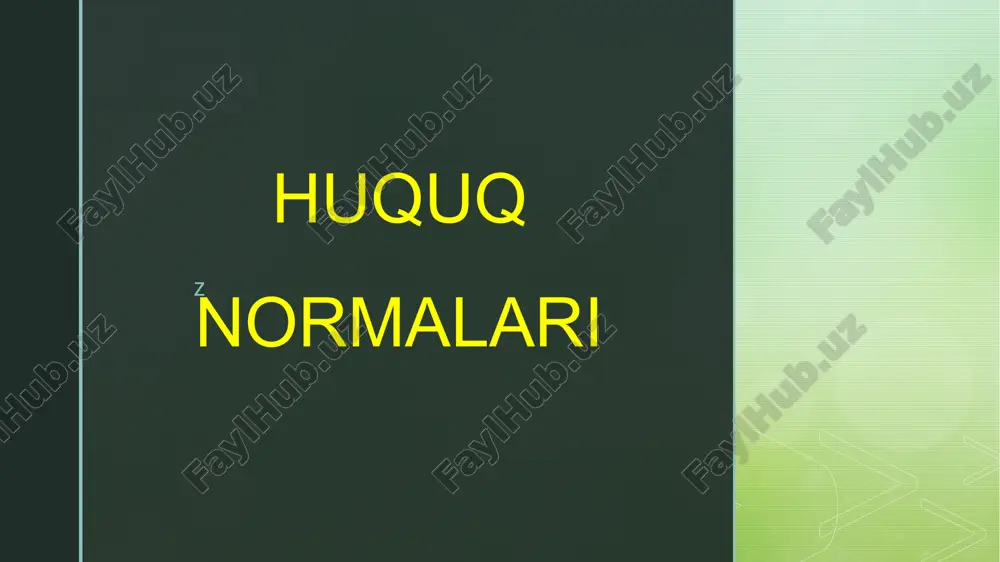 huquq normalari — PPTX