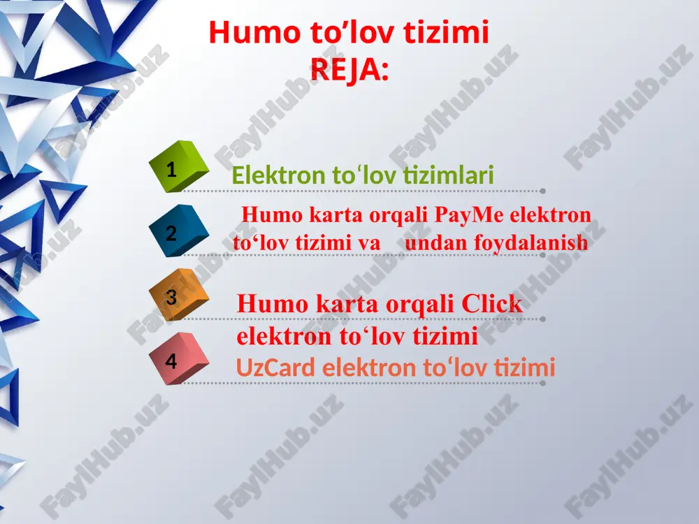 humo to’lov tizimi — PPTX