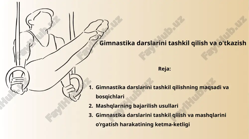 gimnastika darslarini tashkil qilish va o'tkazish — PPTX