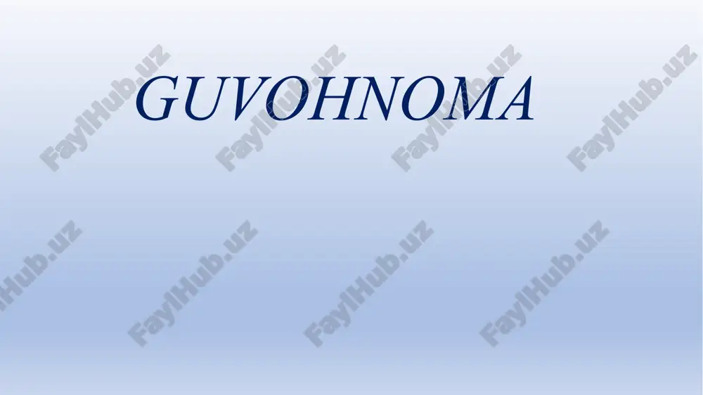 guvohnoma — PPTX