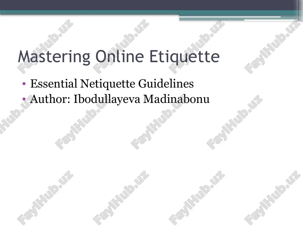 mastering online etiquette — PPTX