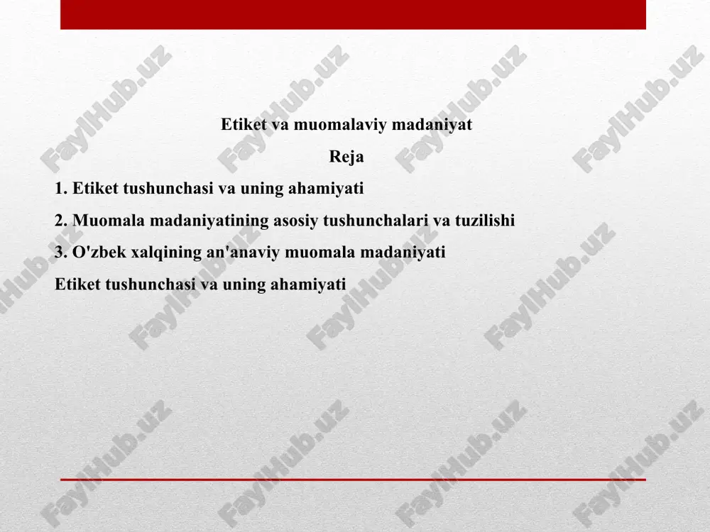 etiket va muomalaviy madaniyat — PPTX