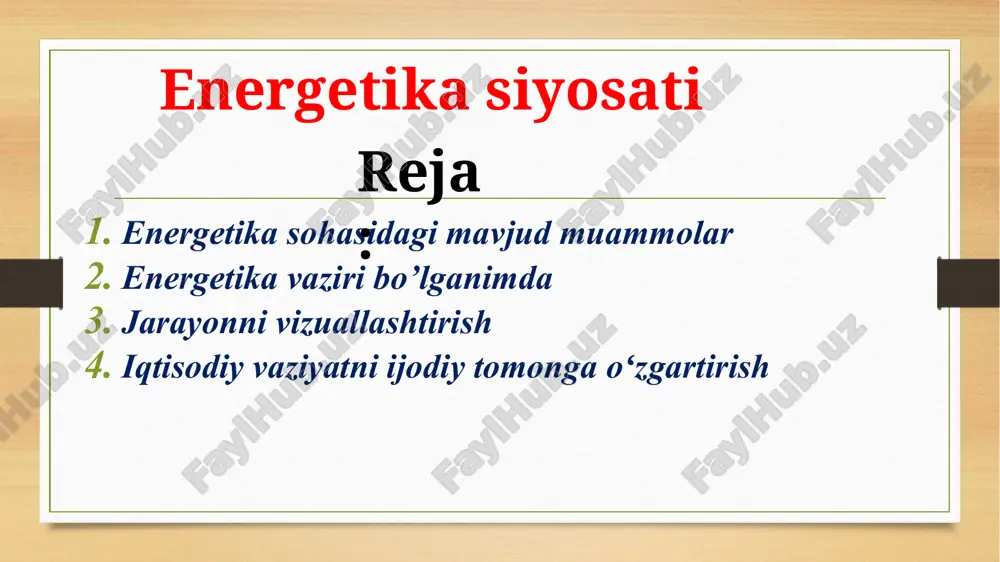 energetika siyosati — PPTX