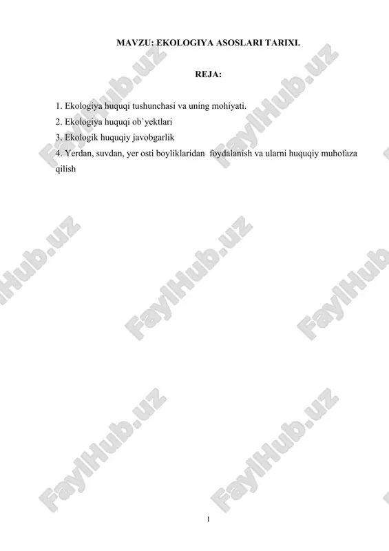 ekologiya asoslari tarixi — DOCX
