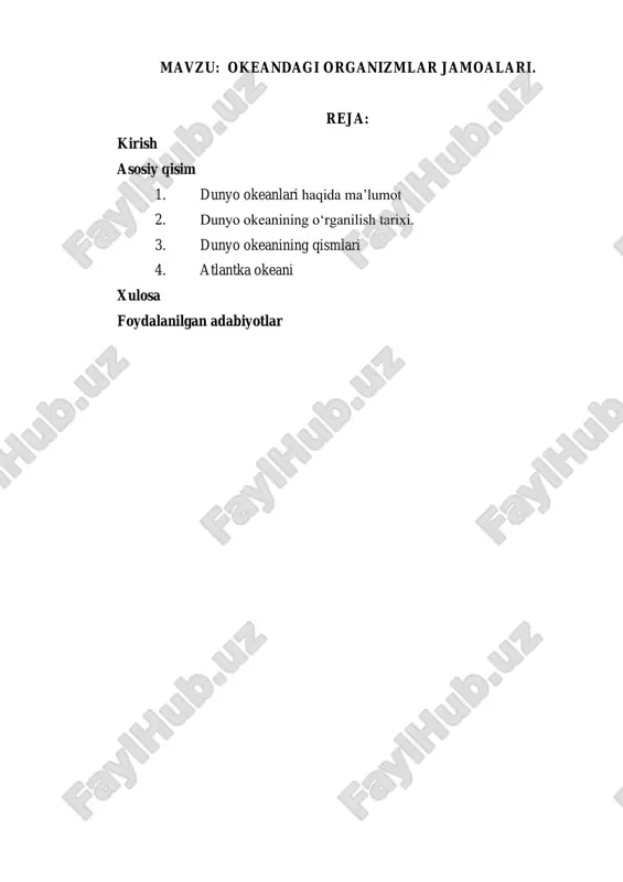 okeanlardagi organizmalar jamoalari — PDF