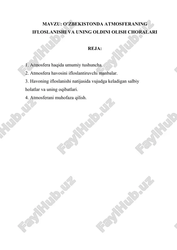 atmosfera haqida umumiy tushuncha — DOCX