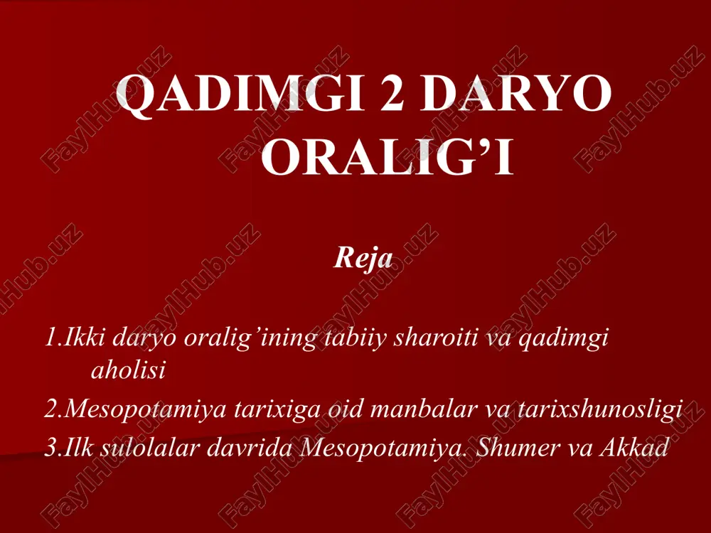 qadimgi daryo oralig’i — PPTX