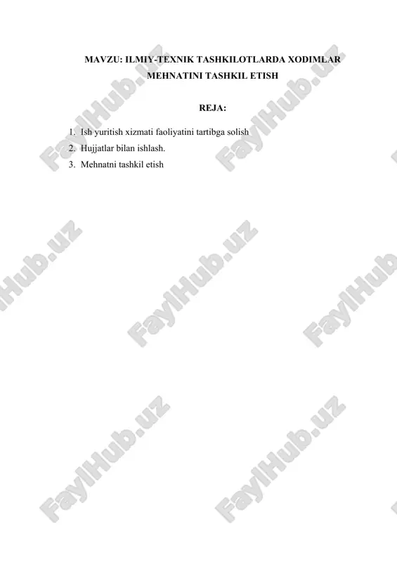 hujjatlar bilan ishlashni tashkil etish — DOCX