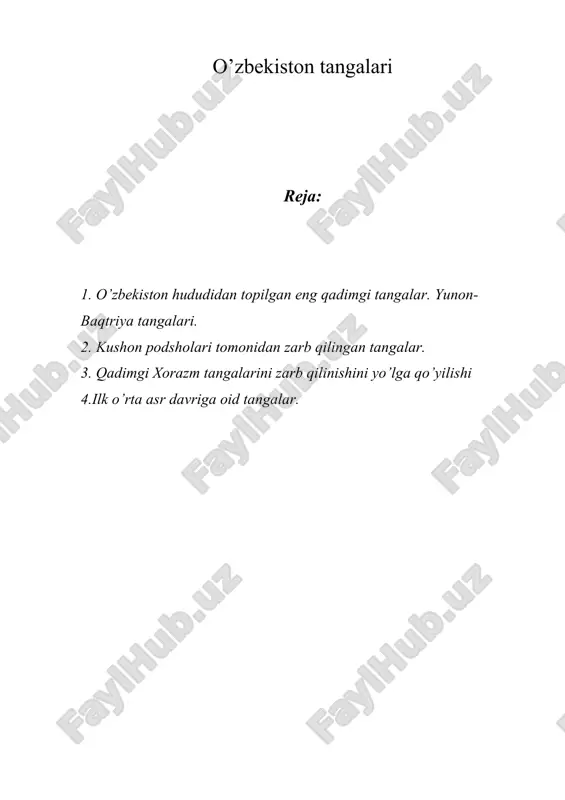 o’zbekiston tangalari — DOC