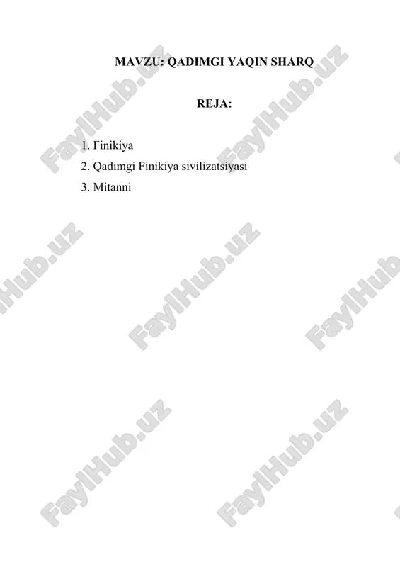 qadimgi finikiya sivilizatsiyasi — DOCX