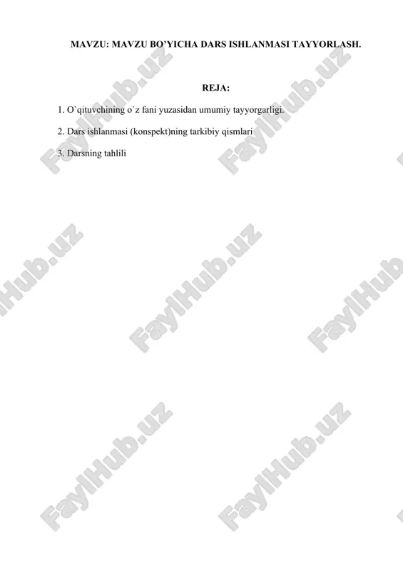 dars ishlarni tayyorlash — DOCX