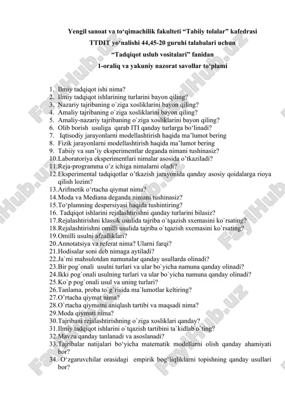 tadqiqot uslub vositalari — DOC