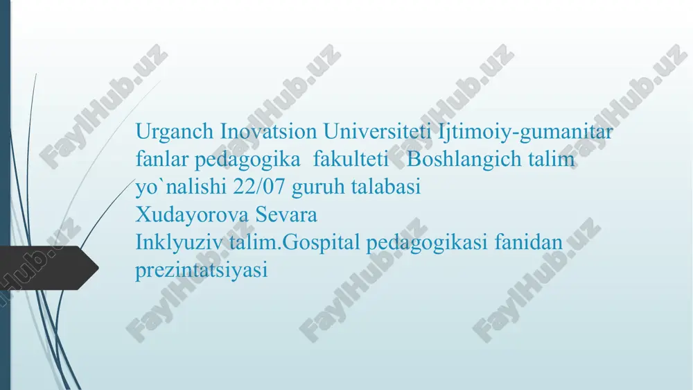 inklyuziv ta'lim mavzusida prezintatsiya — PPTX