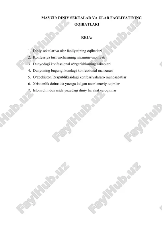 diniy sekta-ma’lumotlar — DOCX