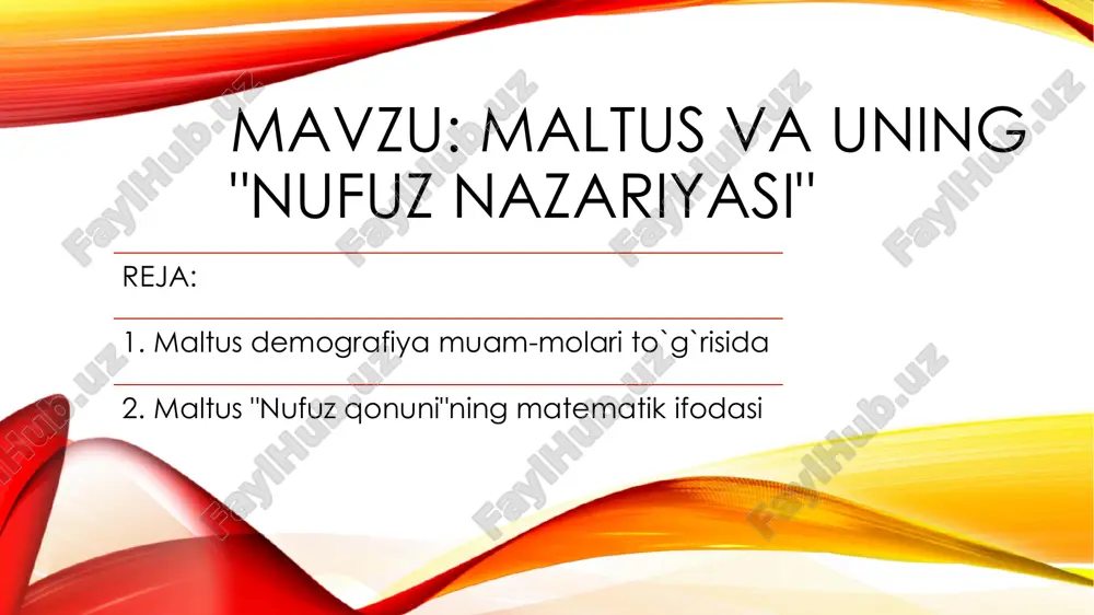 maltus va uning "nufuz nazariyasi" — PDF