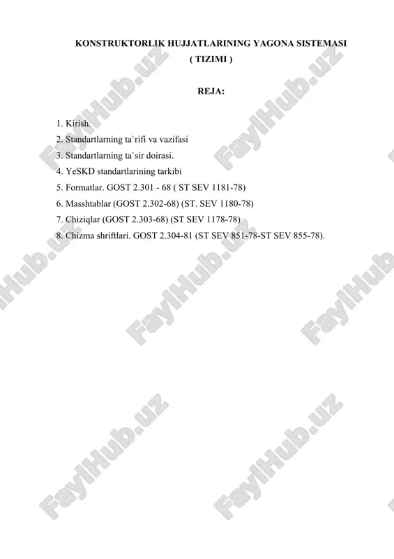 konstruktorlik hujjatlari tizimi — DOCX