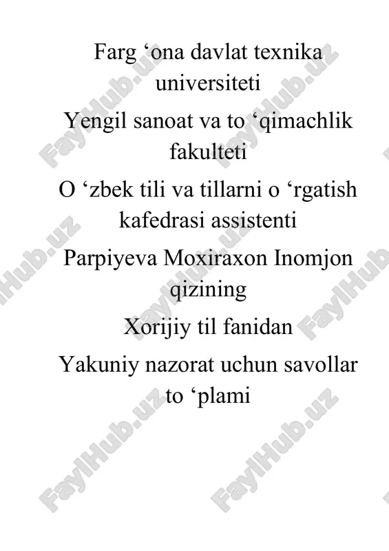 o'zbek tili va tillarni o'rgatish kafedrasi assistenti — DOC