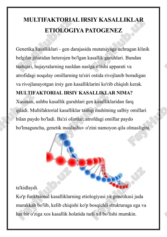 multifaktorial irsiy kasalliklar — DOCX