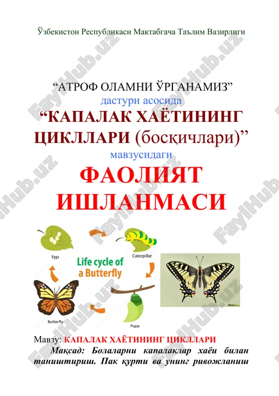 "kapalak xayotining tsikllari (bosqichlari)" — DOC