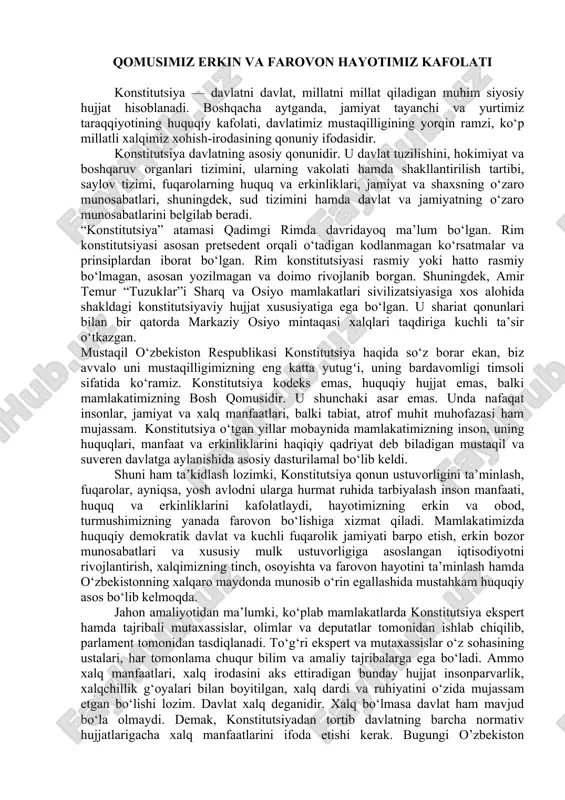 konstitutsiya haqida ma'lumotlar — DOC