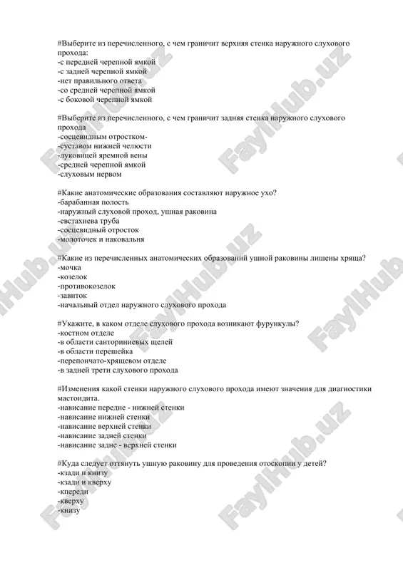 anatomiya test savollari — DOC