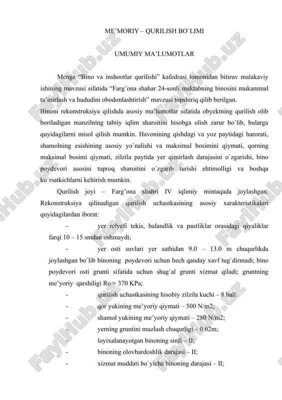 bino va inshootlar qurilishi — DOC