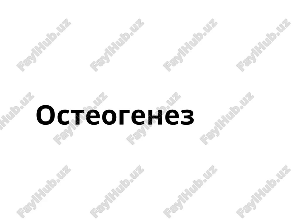 osteogenez — PPT