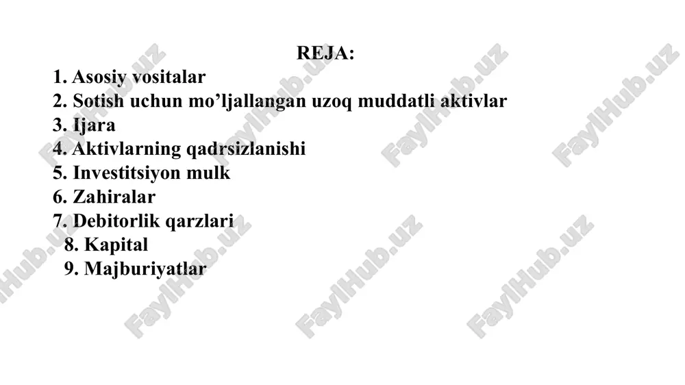 moliyaviy hisobotning to'liq to'plami — PPTX