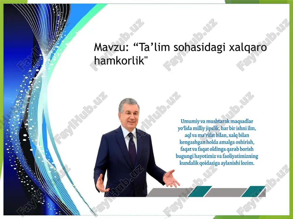ta'lim sohasidagi xalqaro hamkorlik — PPTX