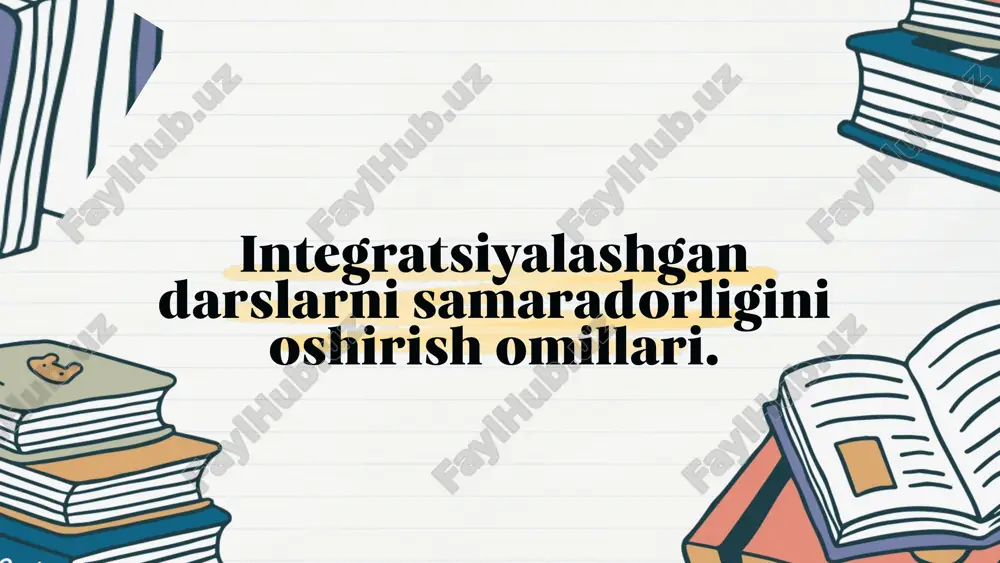 integratsiyalashgandarslar uchun dars usullari — PPTX