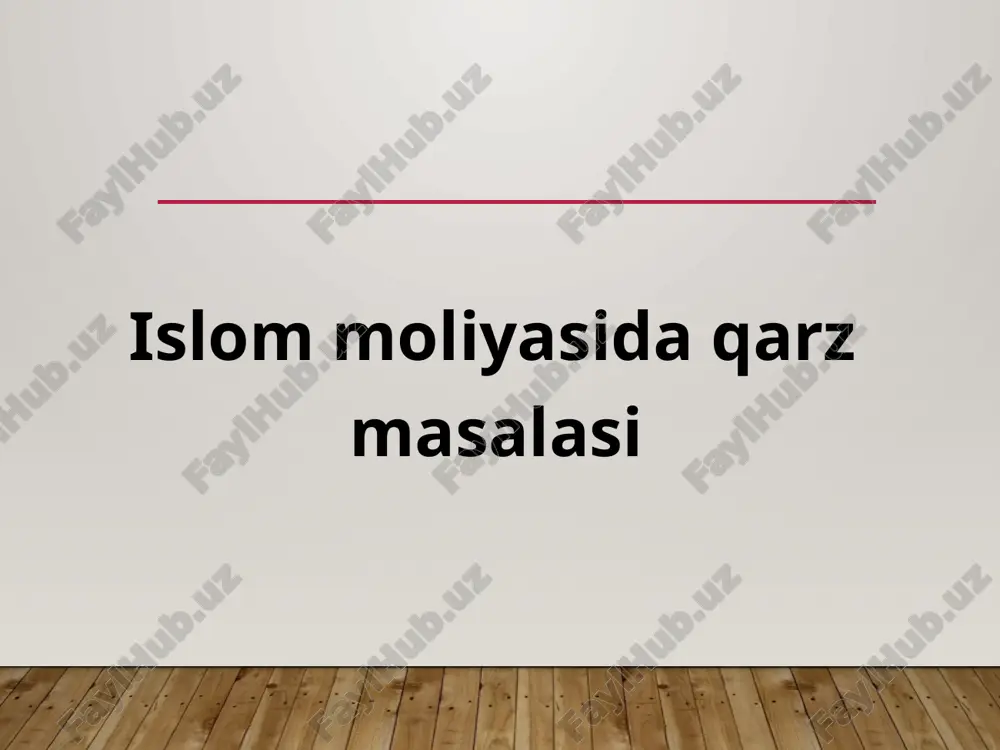 islom moliyasida qarz masalasi — PPTX