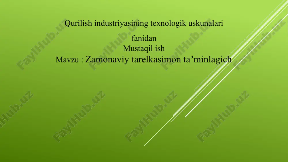 zamonaviy tarelkasimon taʼminlagich — PPTX
