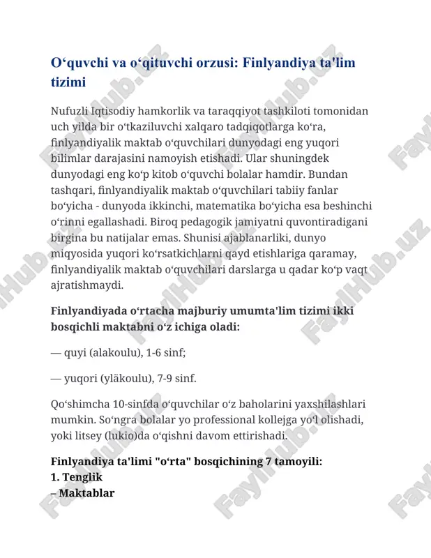 finlyandiya ta'lim tizimi — DOC