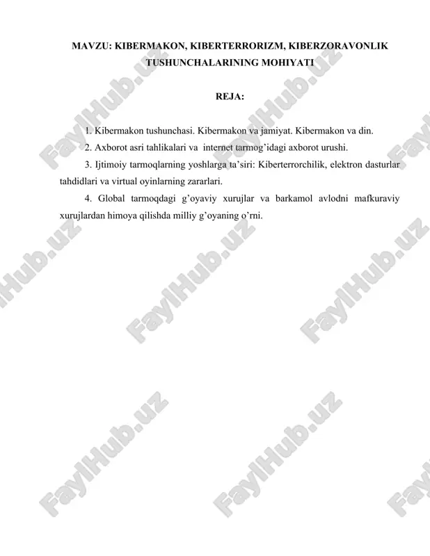 kibermakon tushunchasi — DOCX