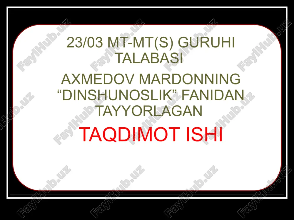 yahudiylikning paydo bo‘lishi — PPTX