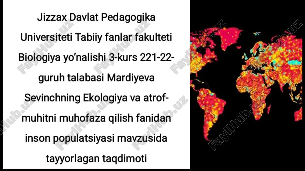 inson populatsiyasi: o'rganish va tahlil — PDF